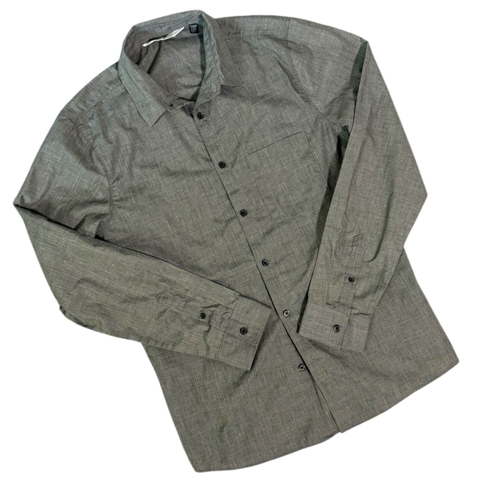 H&M Gray Casual Button Down Shirt 14 Boys